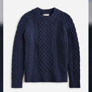 J.Crew Navy Cable Knit Sweater Women’s XS 100% Cotton Crewneck